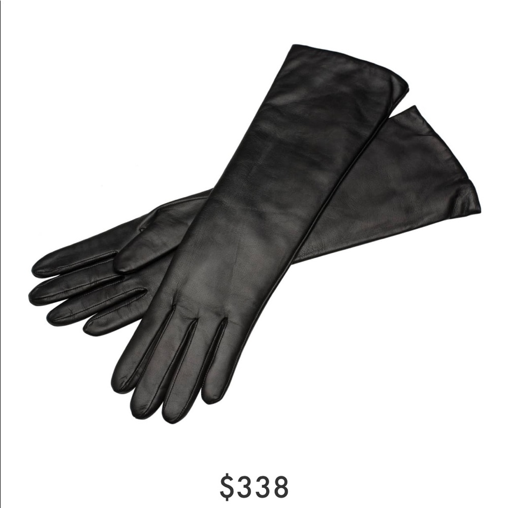 Elie Tahari Genuine Leather Long Gloves